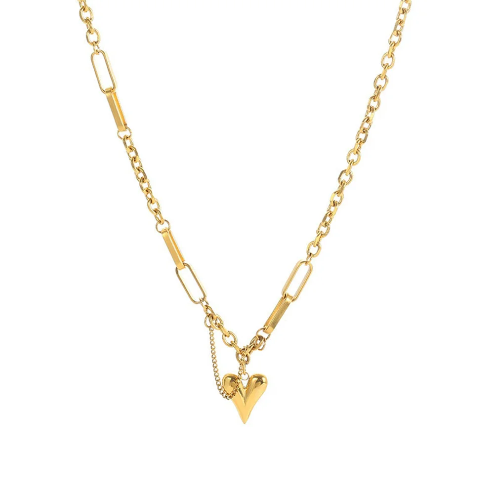 

Punk Clavicle Small Love Heart Charm Pendant Female Gold Color Stainless Steel Choker Necklace Chain for Women Jewelry Gift 2025