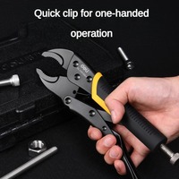 DELI Locking Pliers 7 10 Inch Round Mouth Multifunctional Curved Jaw Heavy Pliers Hand Welding Tools Light Handle Plastic Handle