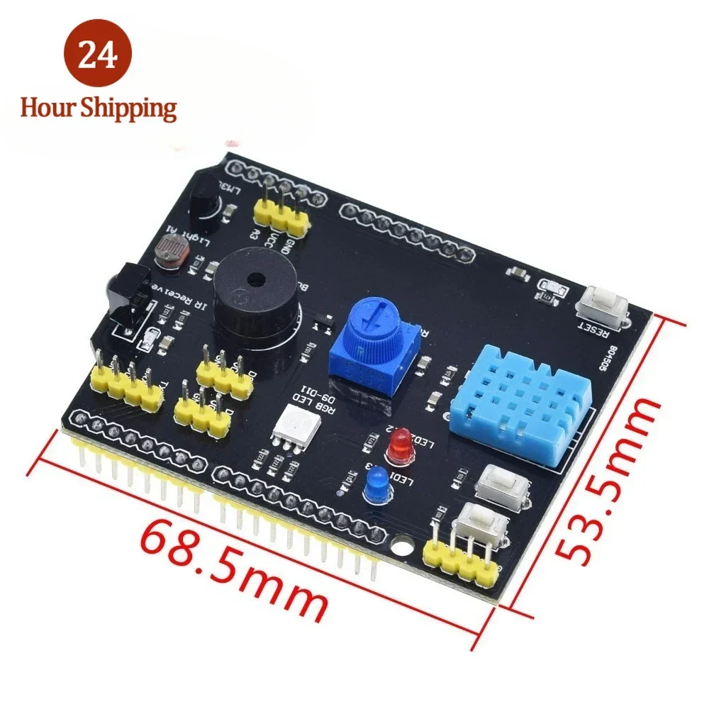 9 in 1 sensor board Multifunction Expansion Board DHT11 LM35 Temperature Humidity For Arduino UNO RGB LED IR Receiver Buzzer