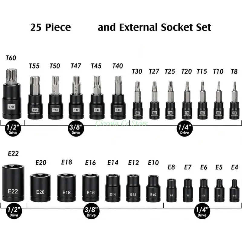 X90F Star Bit Socket Gear with External Drive Repair Storage for Daily Use