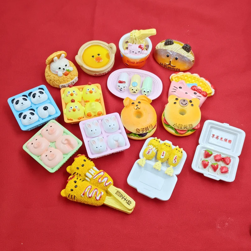 

New Simulation Cartoon Waffle Instant Noodles Refrigerator Magnet Resin Crafts Specialty Creative Food Home Decoration