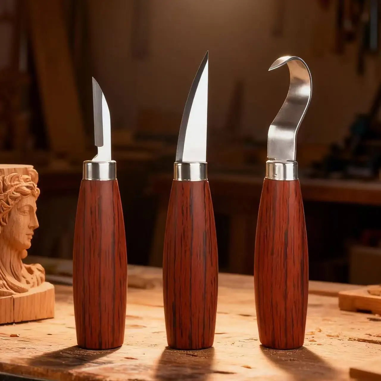 Wood Carving Knife Chisel Hook Knife Carving Tools Ergonomic Woodworking Spoon Durable Crooked Beginners Sculptural Professiona