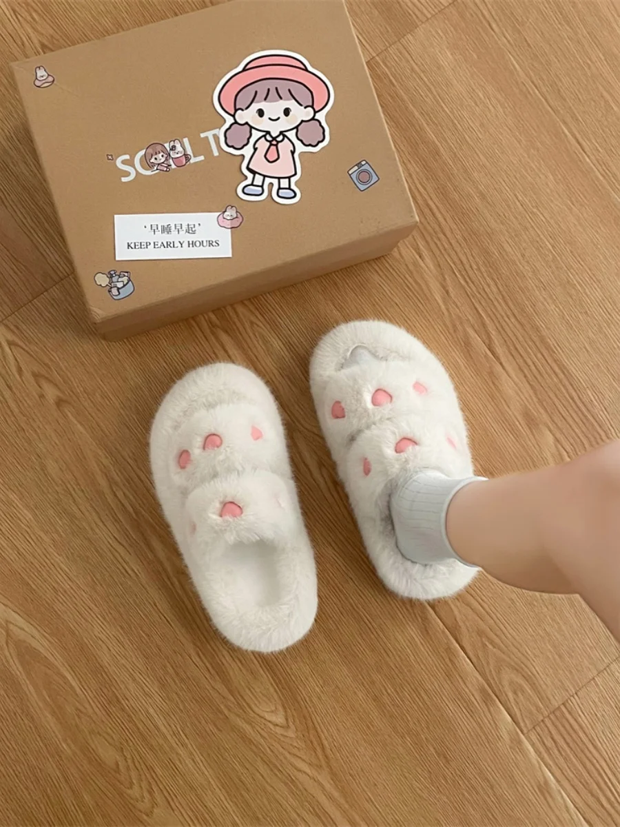 

Женские меховые шлепанцы, шлепанцы из флока на средней платформе, роскошные сланцы, плоская плюшевая обувь, дизайнерские модные короткие шлепанцы, 2023