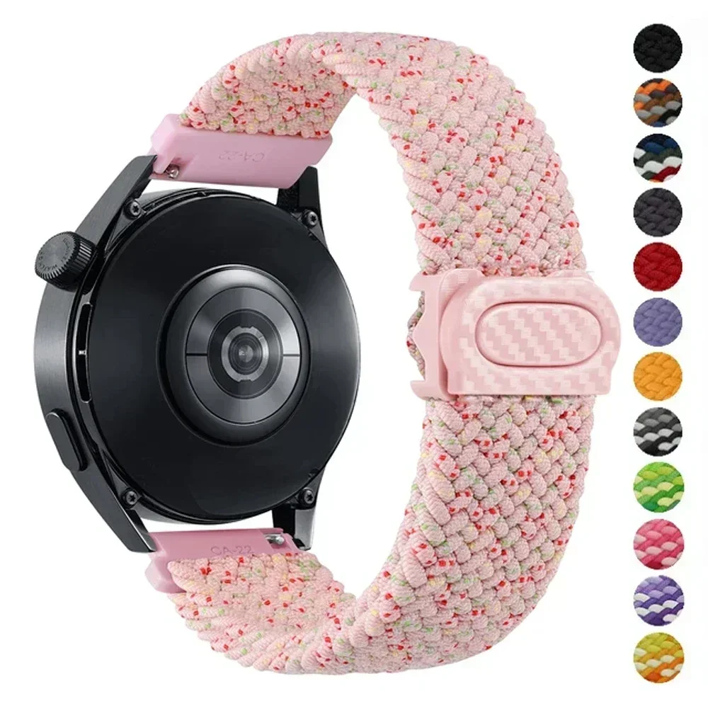 Armband für Samsung Galaxy Watch 6 Classic/Pro/40 44 mm Nylon geflochtenes Solo Loop Correa Armband für Huawei GT 2e 3 4 Band 20 mm 22 mm