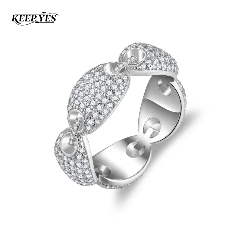 

Кольца KEEP YES с бриллиантами из муассанита общим весом 1,7 карата для женщин и мужчин, в стиле хип-хоп, из стерлингового серебра 925 пробы, изысканные ювелирные изделия