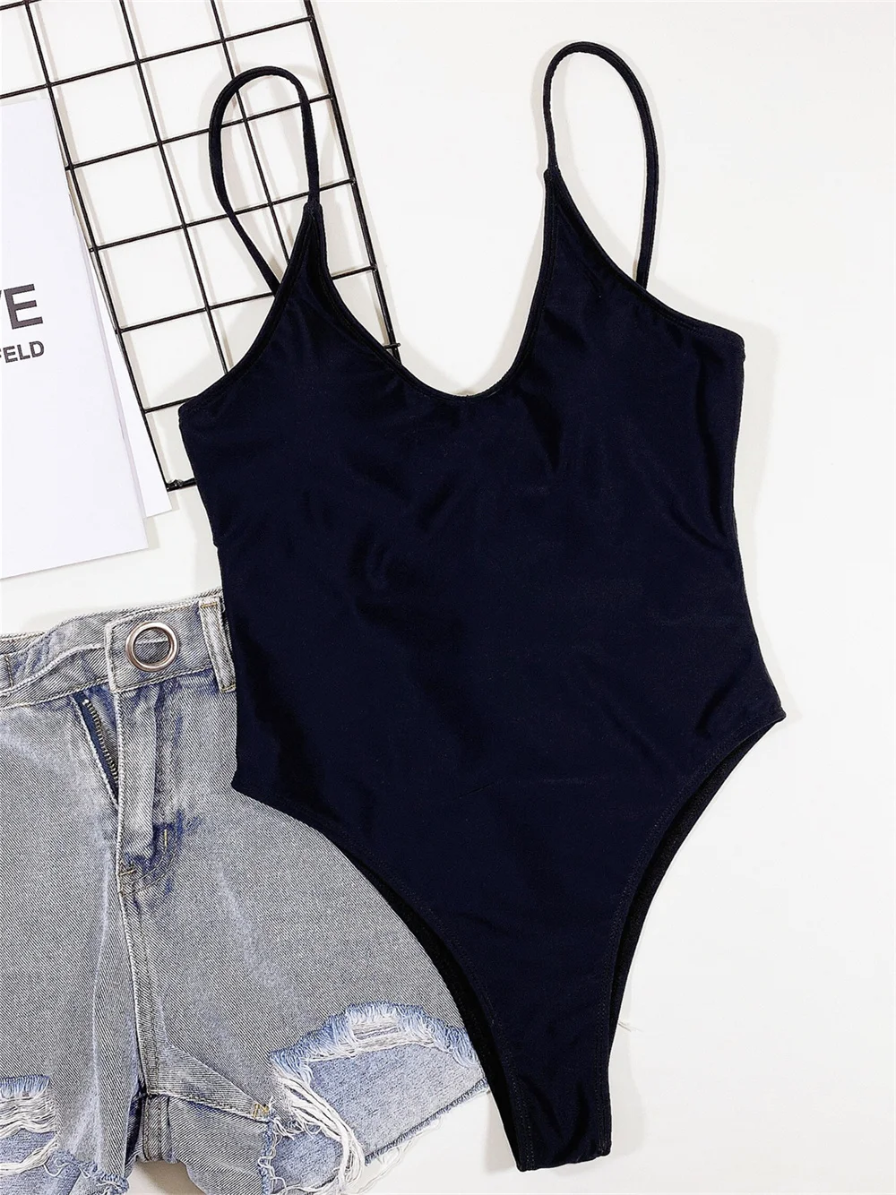 

Sexy Sling Bikini Backless String Lace Up Swimsuit Black Bikinis Sets High Cut Bathing Suit Women Beach Outfit Vacation Swimwear