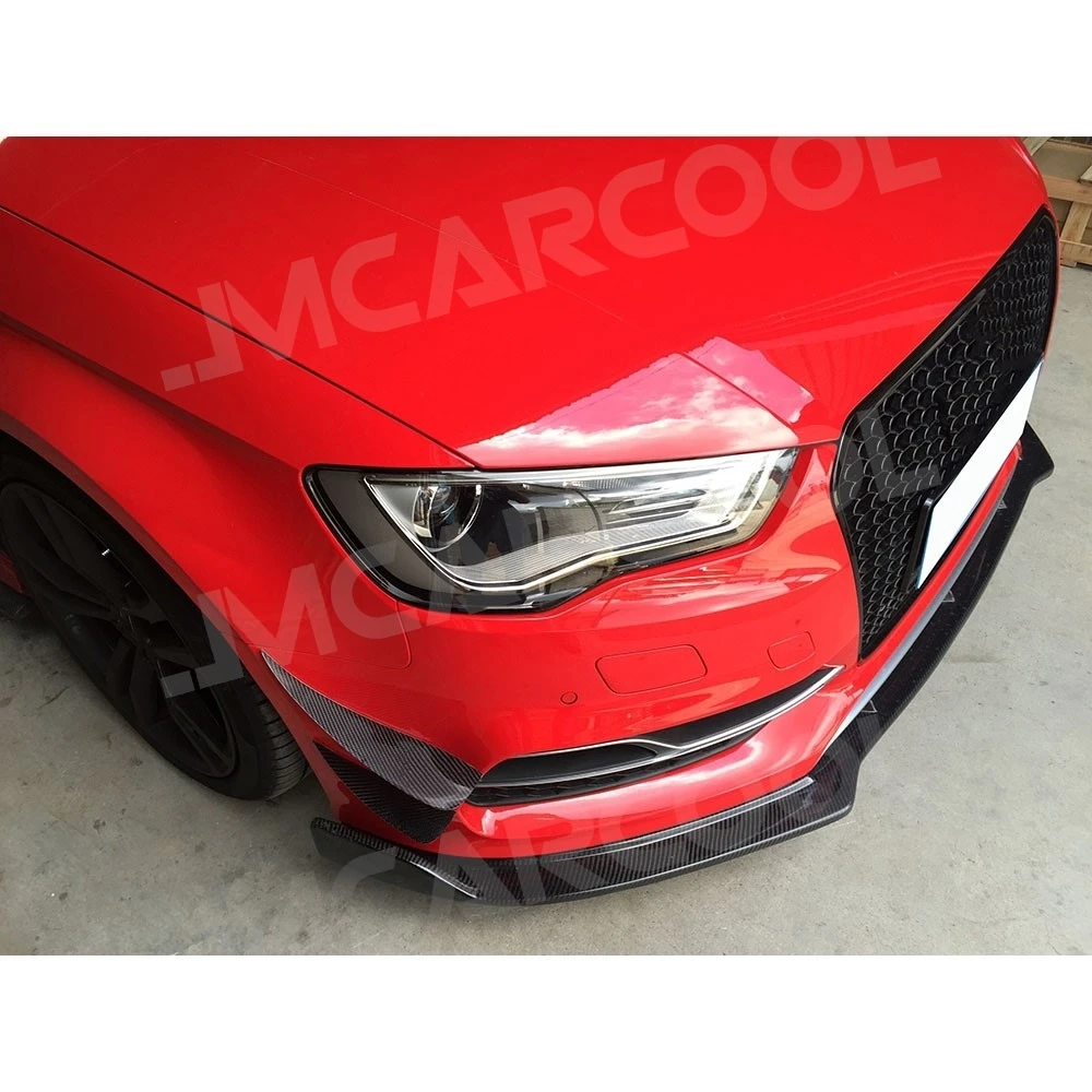 

Накладки на передний бампер JMCARCOOL из карбона, сплиттеры-канарды для Audi A3 S3 Sedan 2014-2016, боковые накладки-спойлеры на бампер