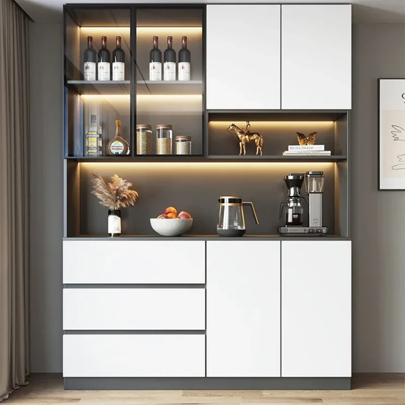 

Dining side cabinet High cabinet integrated against the wall Modern simple light luxury living room