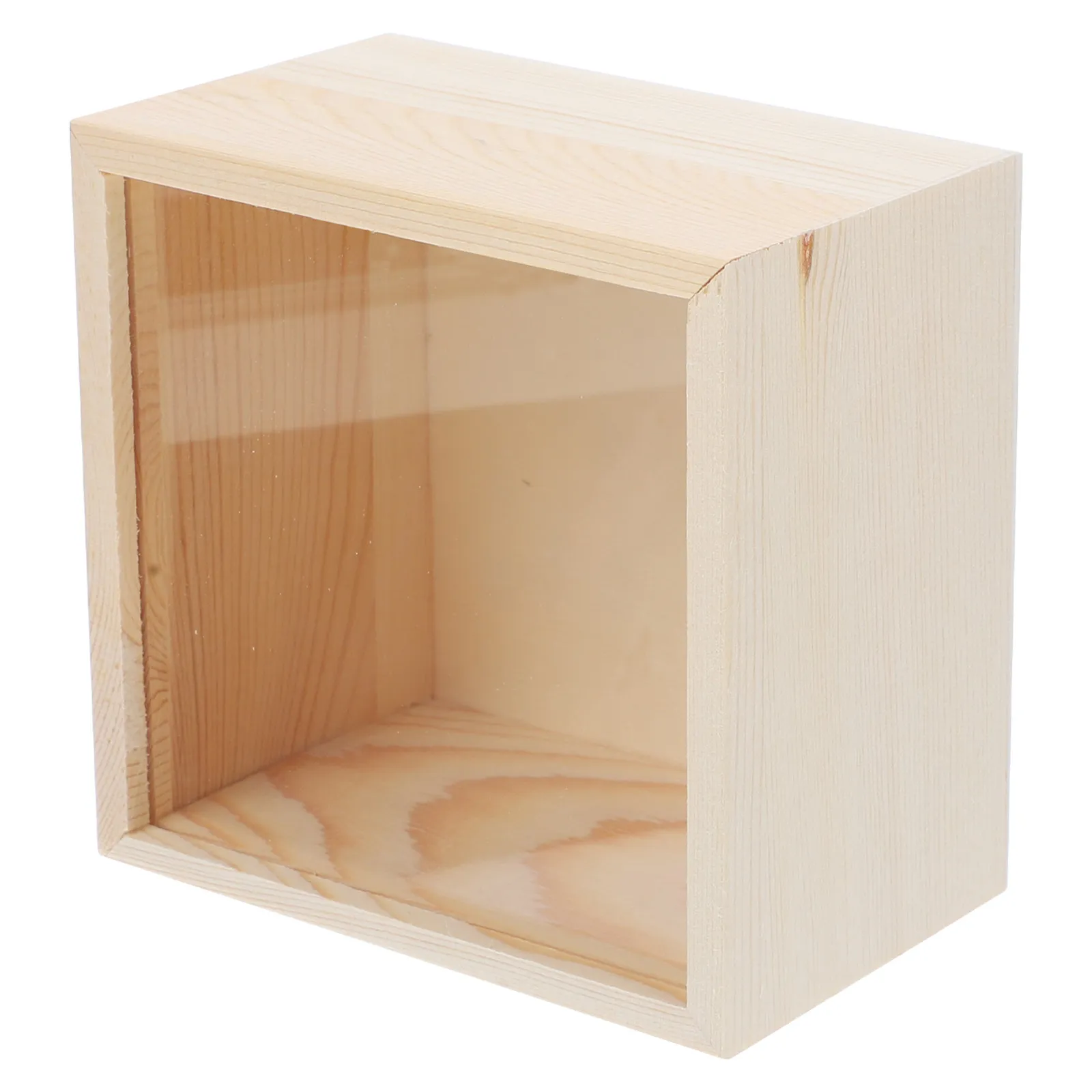 

Wooden Box with Clear Lid Unfinished Decorative Storage Jewelry Organizer Trinket Display Case Unfinished Wood Box