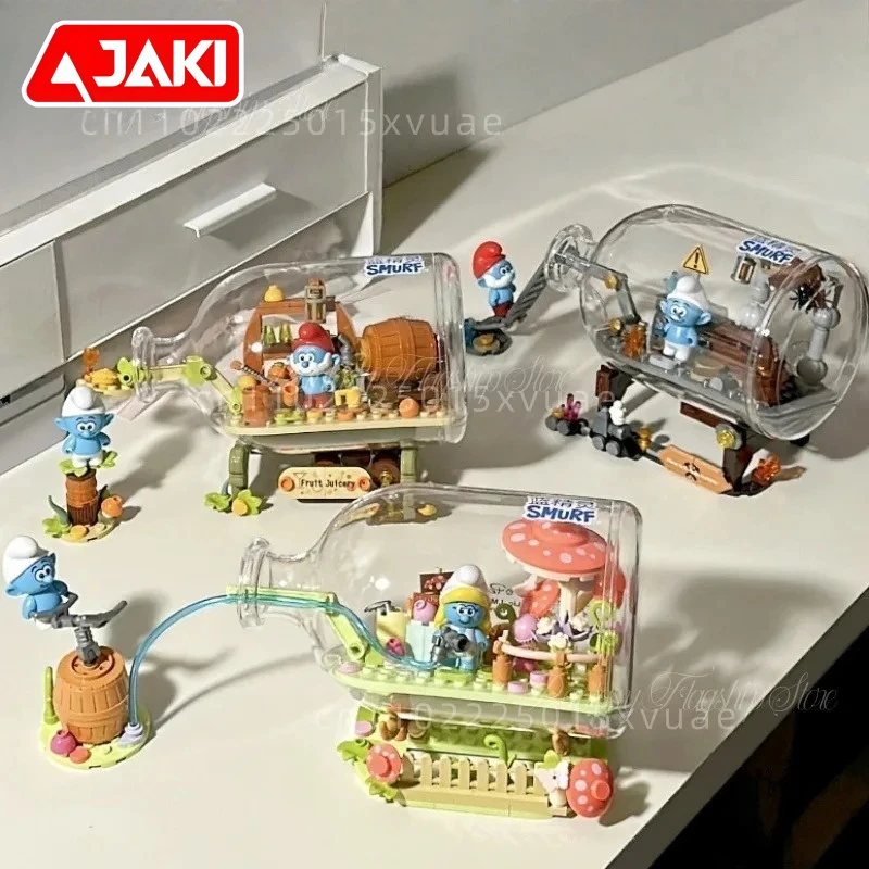 

JAKI Синий Эльф Строительные Блоки Дрифт Бутылка Серия Аниме Мультфильм Сборка Игрушка Модель Настольное Украшение Орнамент Детские Подарки