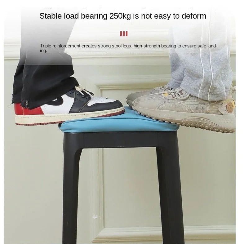 Fashion Household Soft Package Square Stool Living Room Stackable Stool Simple Dining Table Stool Bedroom Makeup Bench