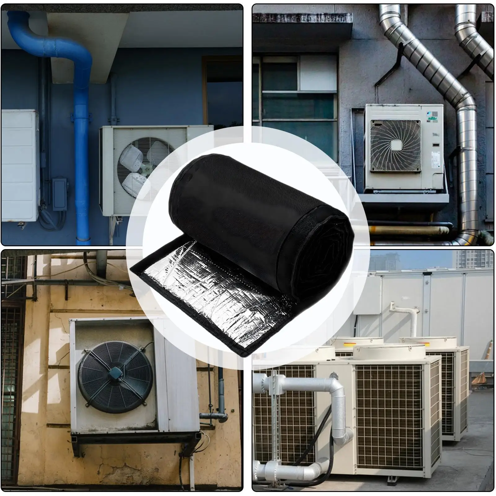 ثلاث طبقات HVAC أنبوب نحاسي سترة عازلة مكيف الهواء خرطوم العادم ظلة أكسفورد القماش المحمولة غطاء غبار العزل