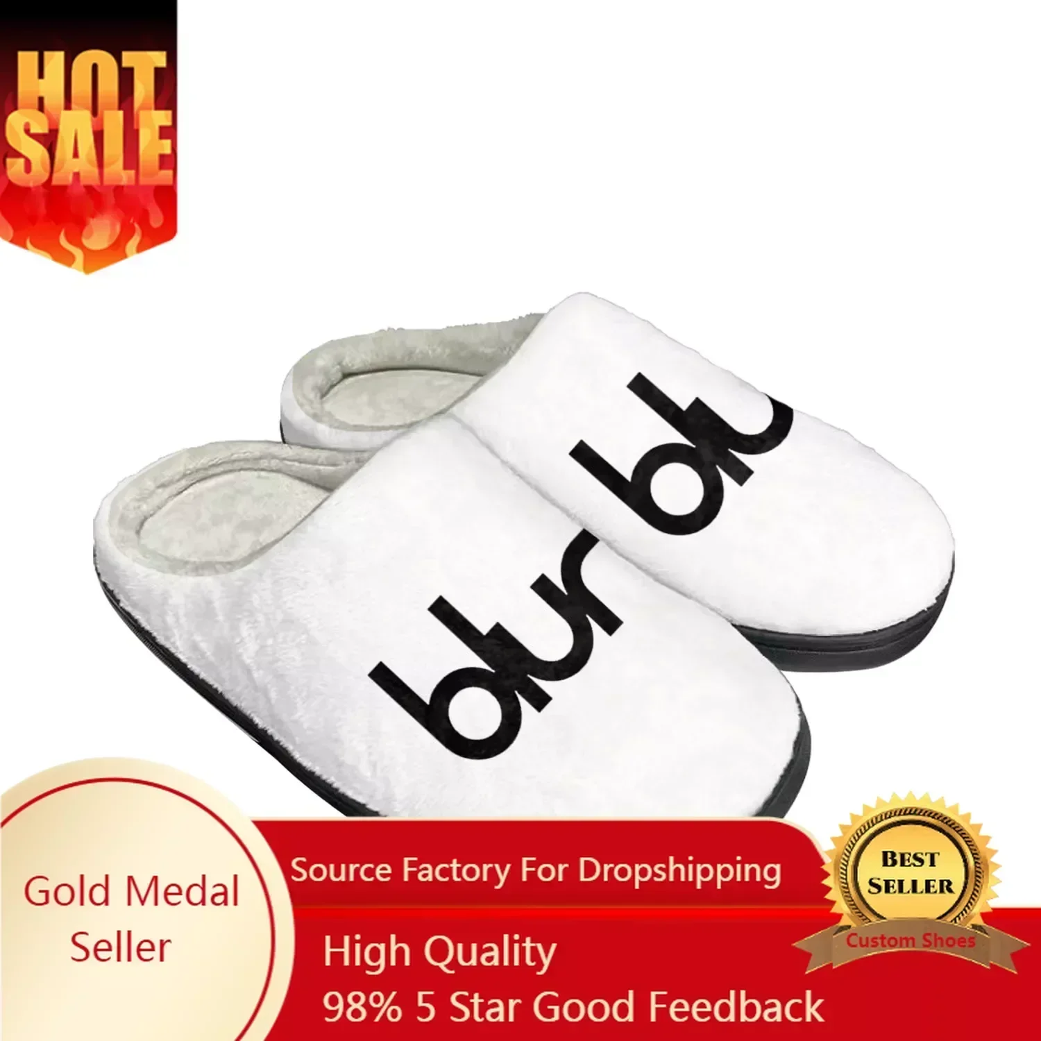 

B-Blurs Rock Band Home Cotton Slippers Men Women Youth Boy Girl B-Band High Quality Plush Bedroom Keep Warm Shoes Custom Slipper