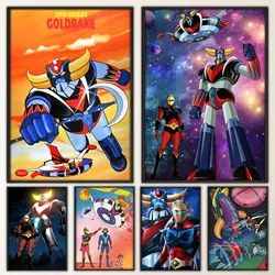 Robot Goldrake Poster Fancy Poster Wall Sticker for Living Room Bar Vintage Decorative Painting Middle