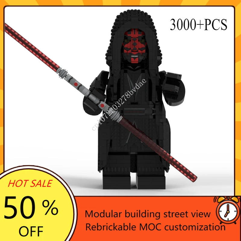 

Строительные блоки MOC Space Battle Darth Mega, модель Maul, шлем «сделай сам», коллекция, креативная сборка, подарки для детей, 3000 + шт.