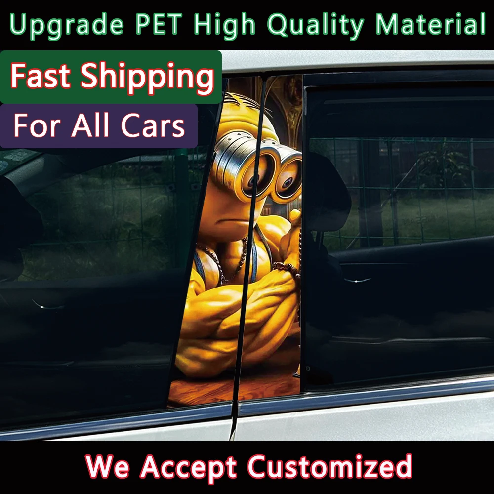 

Anime Car Stickers DIY Car B-pillar Cover Scratches Waterproof Durable Cartoon Automobile Decoration Auto PET Decals