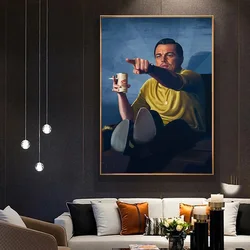 Pointing Leo Meme Poster The Wolf of Wall Street Funny Canvas Painting Inspired Wall Art Pictures Home Shop Decor Cuadros
