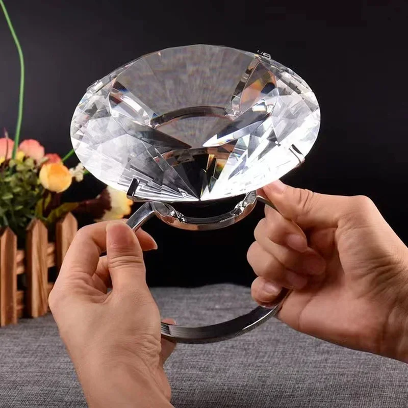 15cm Crystal Glass Large Diamond Ring Crystal  big diamond  decoration creative  company annual anniversary Wedding Decoration
