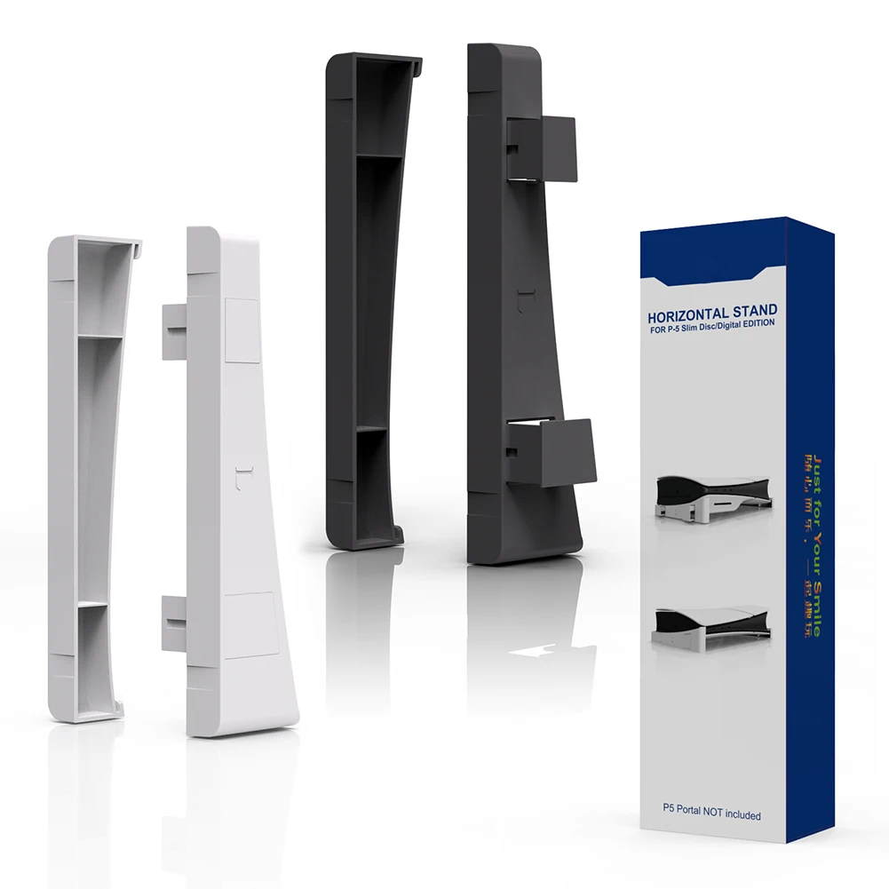 حامل أفقي مع قاعدة حامل قاعدة مضادة للانزلاق وملحقات حامل تخزين لقرص PS5 النحيف والإصدار الرقمي #4