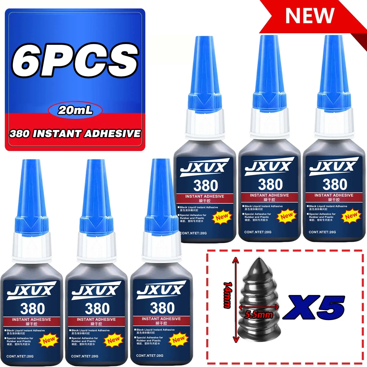 6pcs-20ml380-car-tyre-tire-repair-adhesive-rubber-sealing-tire-repairing-glue-includes-precision-dispenser-and-tyre-repair-plugs