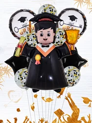 10pcs Doctor Foil Balloons Transparent Confetti Latex Balloon Congrats Graduation Balloon set Graduation Party Decorations