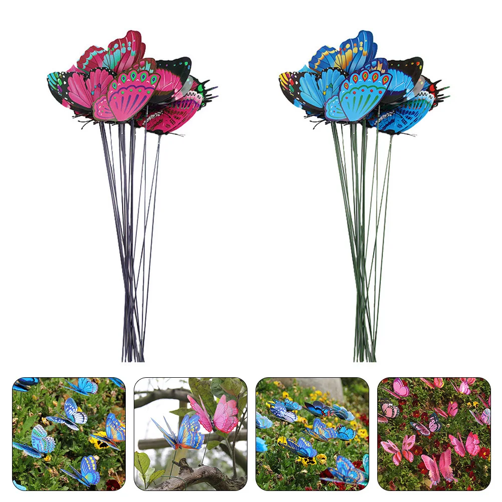 

20Pcs Vivid Butterflies Garden Ornaments Decorations for Flower Beds Pots Long Lasting Yard Stakes Gifts Gardening Sticks