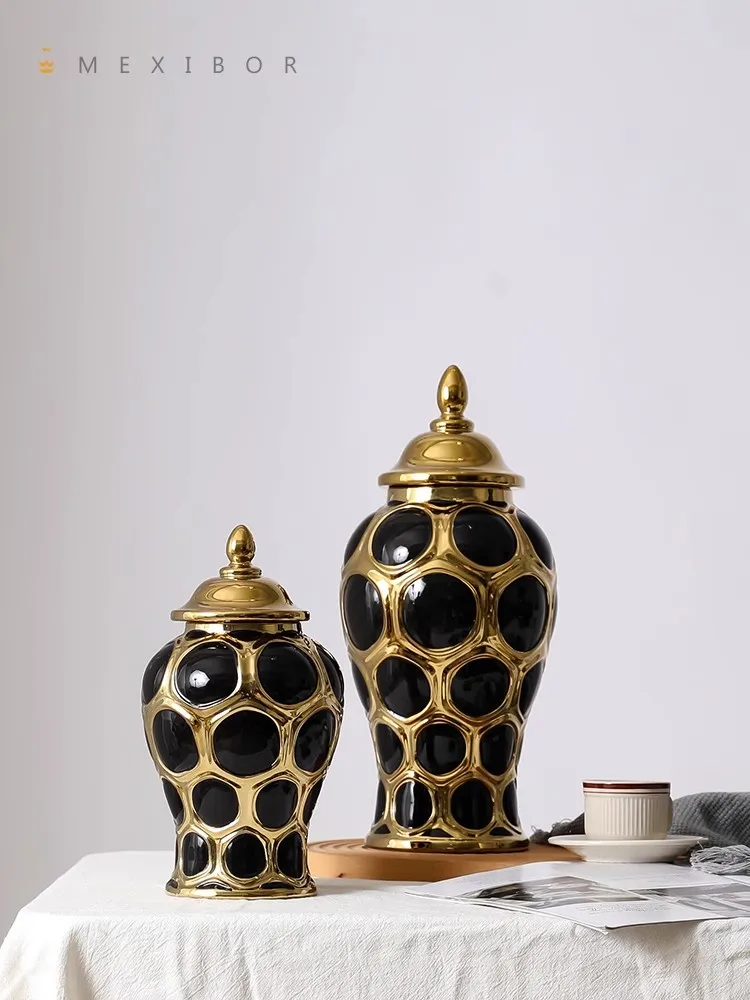 

Ceramic general jar ornaments, vases, living rooms, homestays, European style light luxury floral arrangements, home furnishings