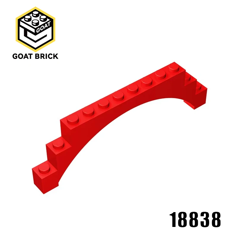 10Pc MOC Parts 18838 Brick Arch 1 x 12 x 3 Raised Arch Compatible Bricks DIY Assmble Building Blocks Particle Kid Brain Toy Gift