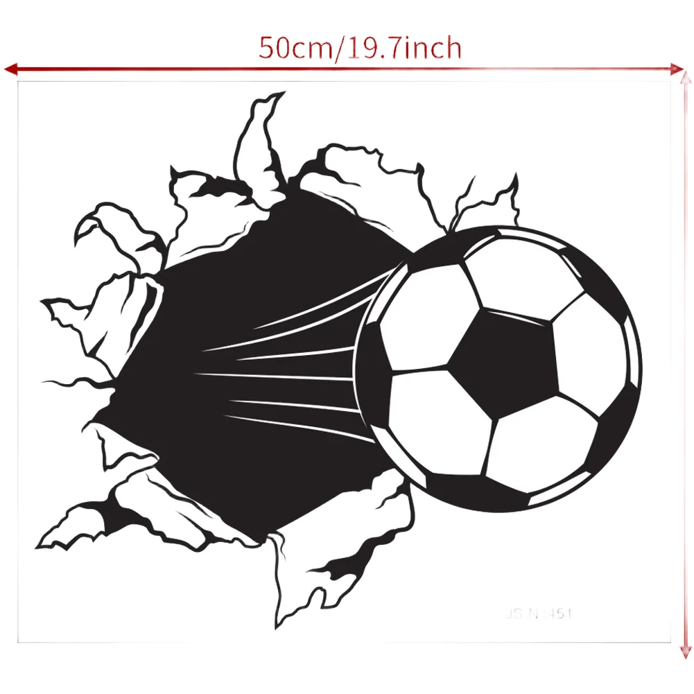 3D Football Window Decal PVC Matte Material Designed for Indoor Application on Glass Walls and Similar Surfaces