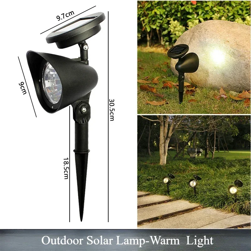 9/4 LED Solar LED-lichtspots Buiten IP65 Waterdichte verlichting Helderheid instelbaar voor tuin Achtertuin Oprit Patio Decor
