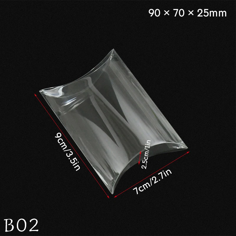 10 Stuks Kussen Vorm Doorzichtige Pvc Snoepdoos Transparante Geschenkverpakking Bruiloft Verjaardagsfeest Gunsten Decor Kerst Box Benodigdheden - afbeelding 1