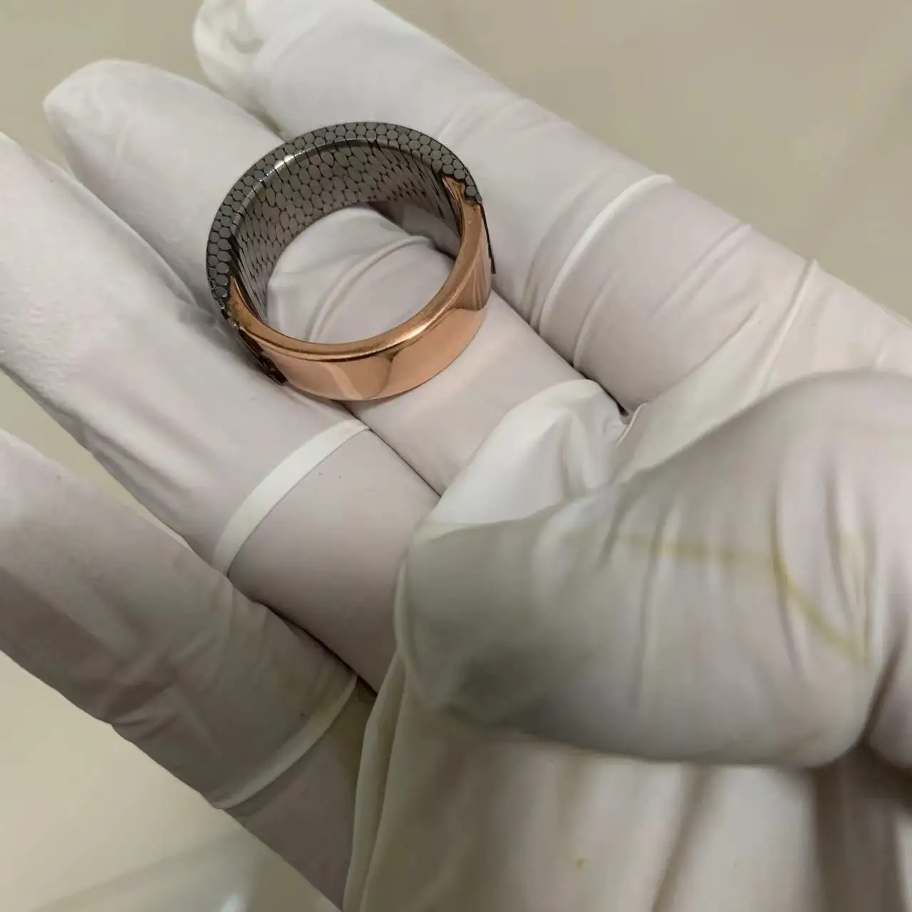 Custom Made Etched Superconductor Ring Men's Ring