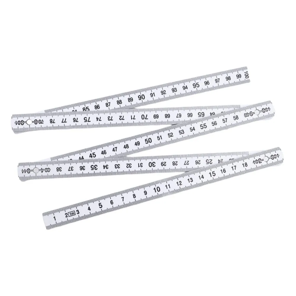 Lightweight Wooden Folding Ruler 1M Extended Plastic Ruler 2M Metric Scale Measuring Rule Slider Drawing Tools