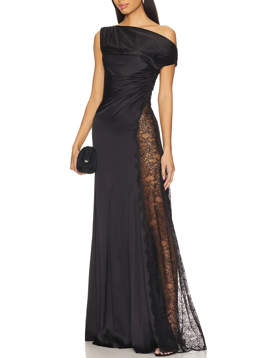 

Новое женское вечернее платье 2026 года: сексуальное, кружевное, с открытыми плечами, с высокой талией, плиссированное, с разрезом, длинное, элегантное, однотонное