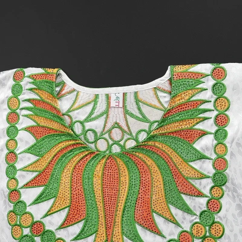 فساتين الصيف الأفريقية للنساء أنيقة بيضاء قفطان بوبو الكنيسة الملابس حجم كبير Musilm Djellaba أفريقيا ملابس يومية 2025