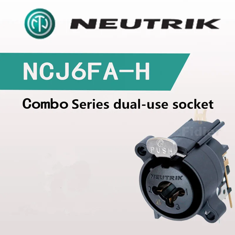 Neutrik NCJ6FA-H Cannon Female XLR and 6.35 dual-use combination socket horizontal mounting panel