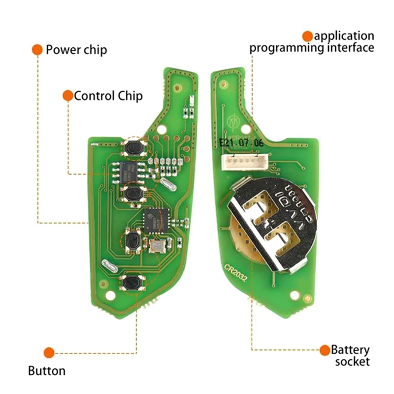 ABXN-For VVDI Key Tools For Xhorse XKCD02EN Universal Wire 4 Button Remote Key Fob For Cadillac Style