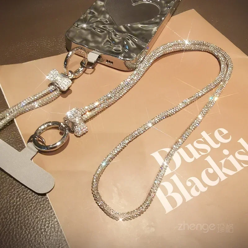 

Mobile Phone Lanyard Neck Hanging Crystal Full Diamond Hanging Chain Rhinestone Decoration Mobile Phone Case Hanging Rope Charms