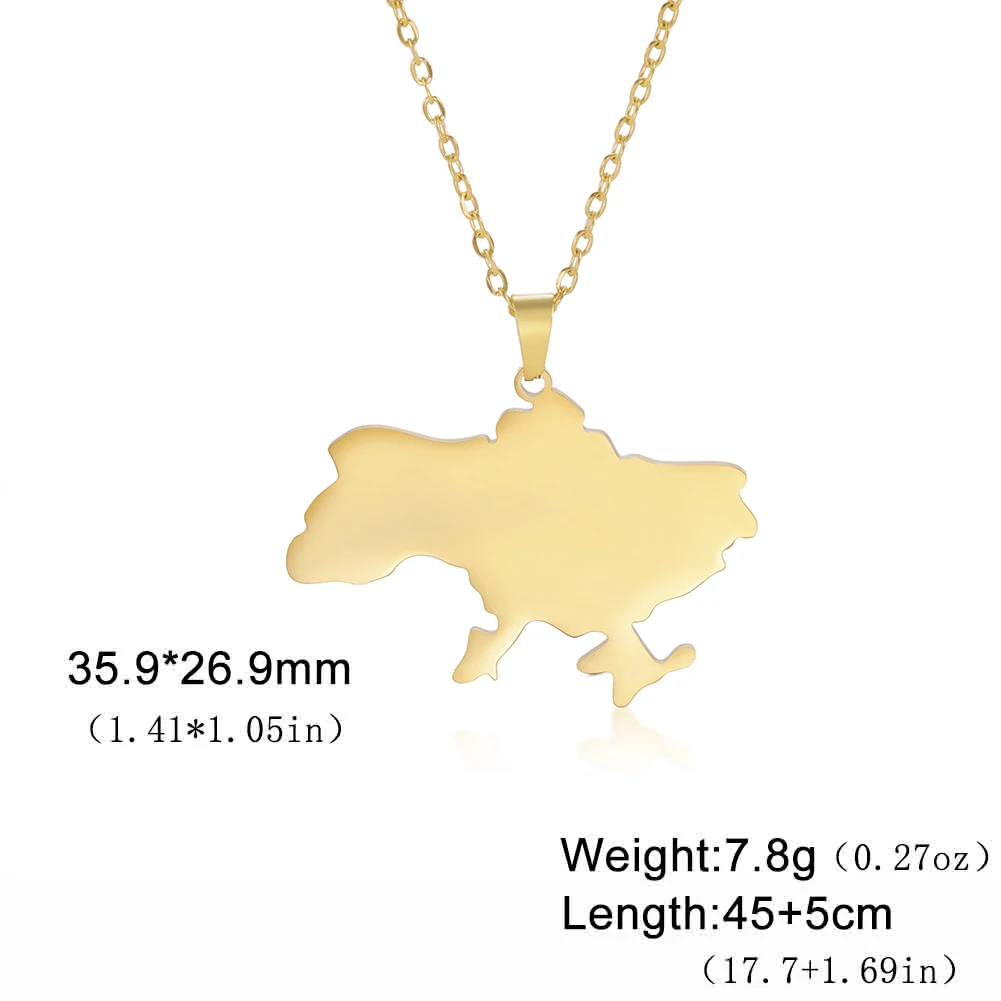 Jeshayuan Stainless Steel Map Pendant Necklace Men Women Vintage Jewellery Ethnic Jewellery Gifts