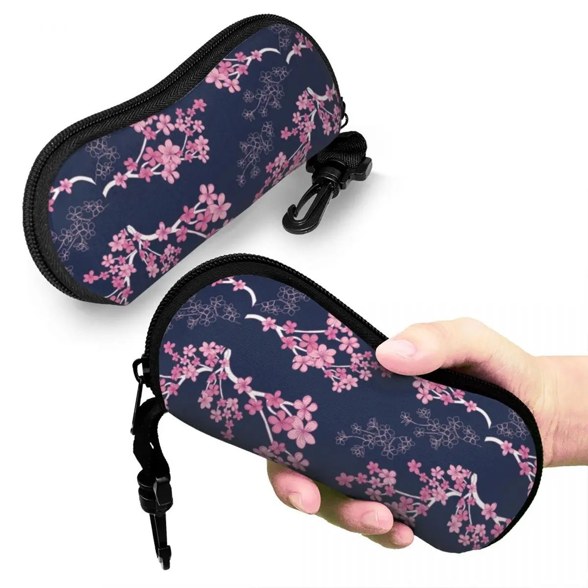 Midnight Cherry Blossoms Shell custodia per occhiali donna uomo moda giappone Sakura Flowers custodia per occhiali custodia per occhiali da sole