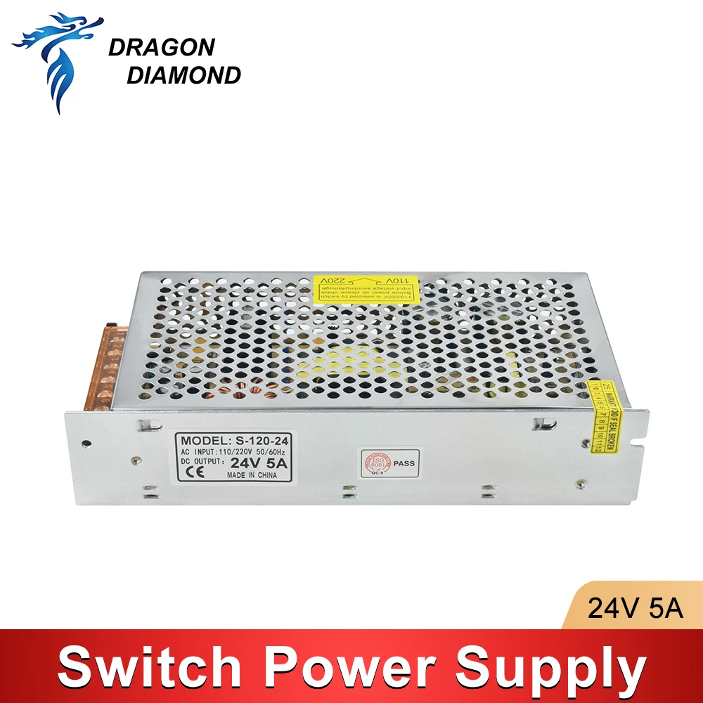 1pc Switch Power Supply Output Transformer 24V 5A For CO2 Laser Controller CNC Engraver Machine
