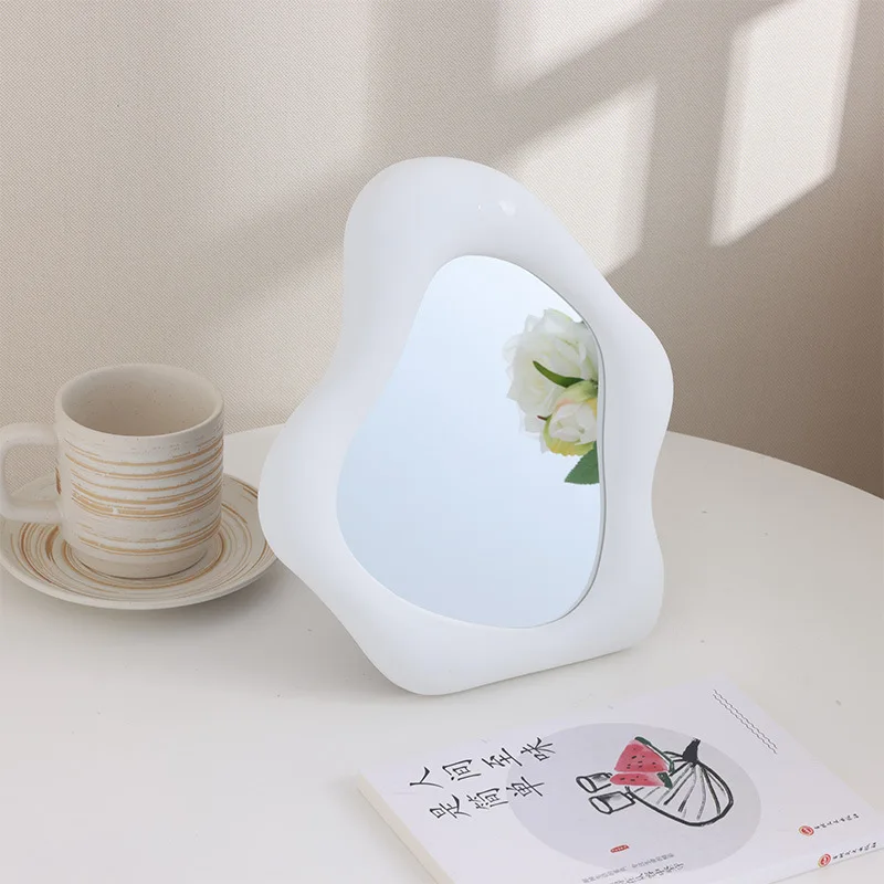 Desktop Vanity Mirror Large Portable Princess Aesthetic with Stand for Home Dorm Decor Instagram Trendy Style Gift