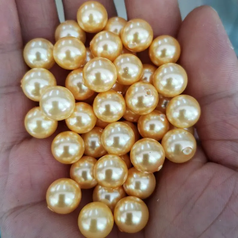 High Quality Shell Pearl Beads Multicolor Loose Half Hole 6-14mm Smooth Round Shape Earrings Jewelry Accessories 20pcs sk435