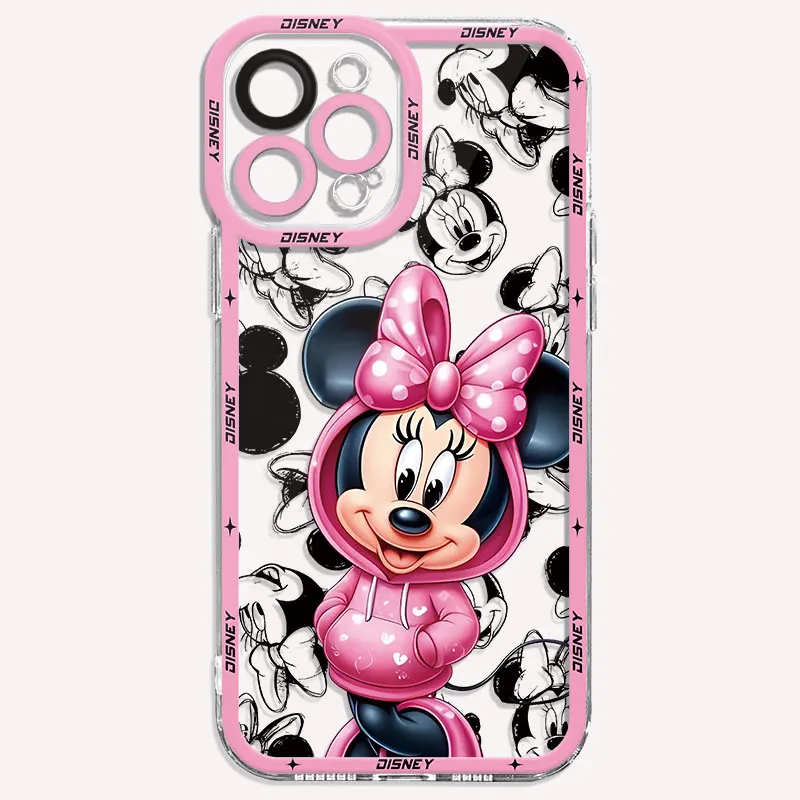 Disney-funda de silicona para teléfono móvil, carcasa de Mickey y Minnie para iPhone 15, 14, 11, 12, 13 Pro Max, 12 Mini, 7, 8, XR, X, XS MAX, SE2