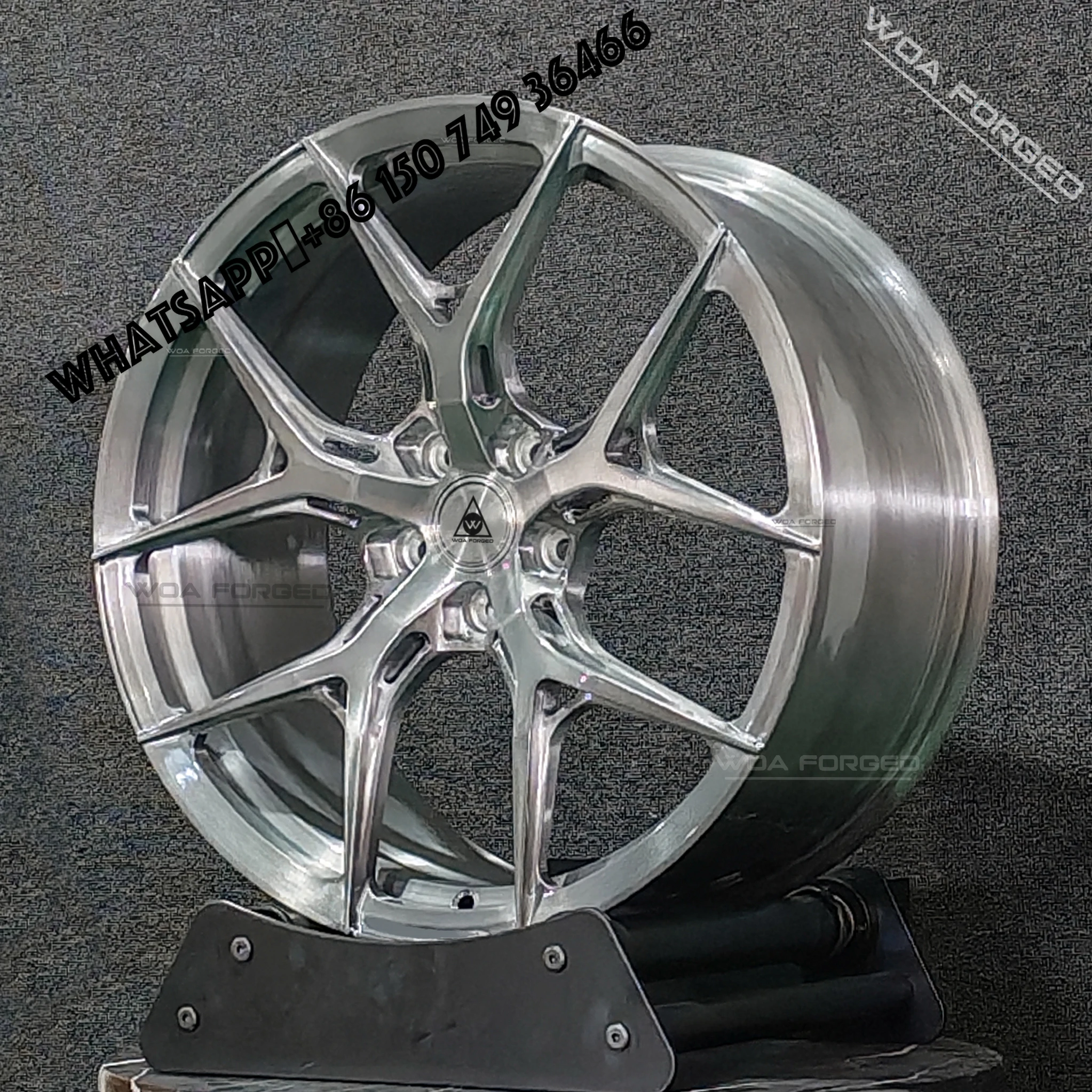 

Customized 6061T6 High Quality Forged Sport Passenger Car Wheels Brushed Grey Chrome Y-Type Five-Spoke Design Lightweight HF-5 W