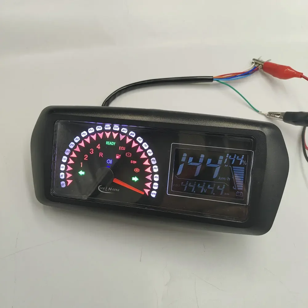 Electric Bicycle Flash Pointer Type Meter LCD Battery Level Indicator 48v-120v Scooter Meter is suitable for bicycles, tricycles