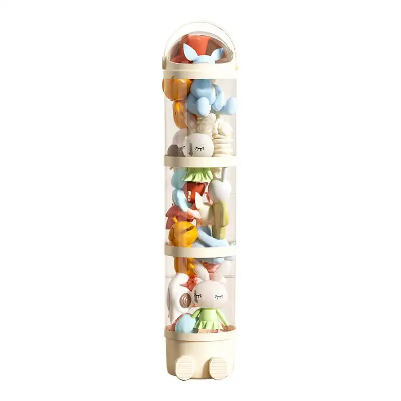 

Plush Toy Organizer Tube 63.7 Inch Stuffed Animal Organizer Transparent Doll Display Bucket 4 Layers Doll Holder For Nursery