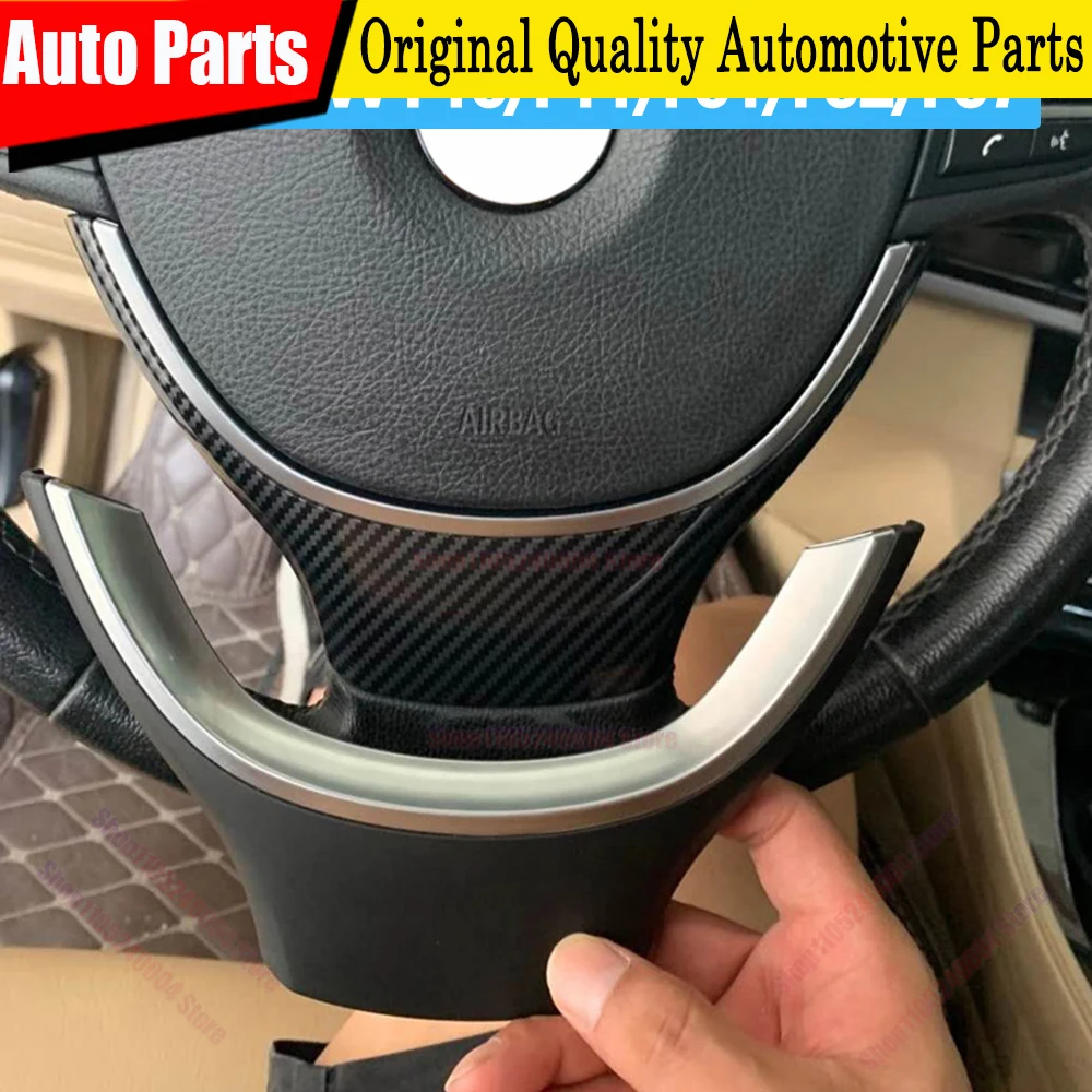For BMW 5 5GT 6 7 Series F10 F11 F07 F06 F12 F01 F02 2009-2016 LHD RHD Car Carbon Fiber Steering Wheel Cover Trim Replacement