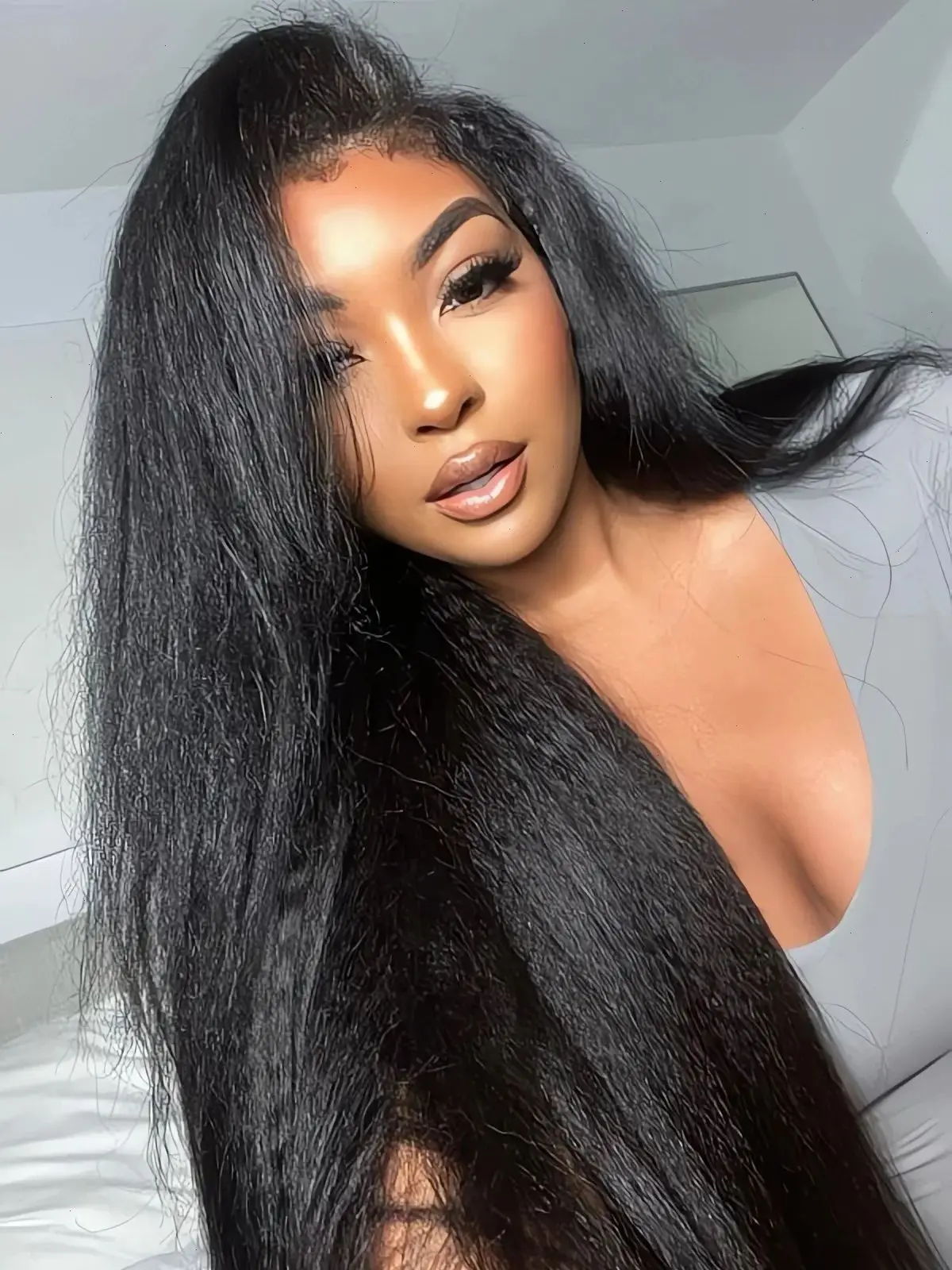 الخامس جزء غريب شعر طبيعي مفرود شعر مستعار للنساء ترقية U جزء شعر مستعار لا ترك خارج 12A الخامس شكل كليب في البرازيلي نصف شعر مستعار لا الغراء