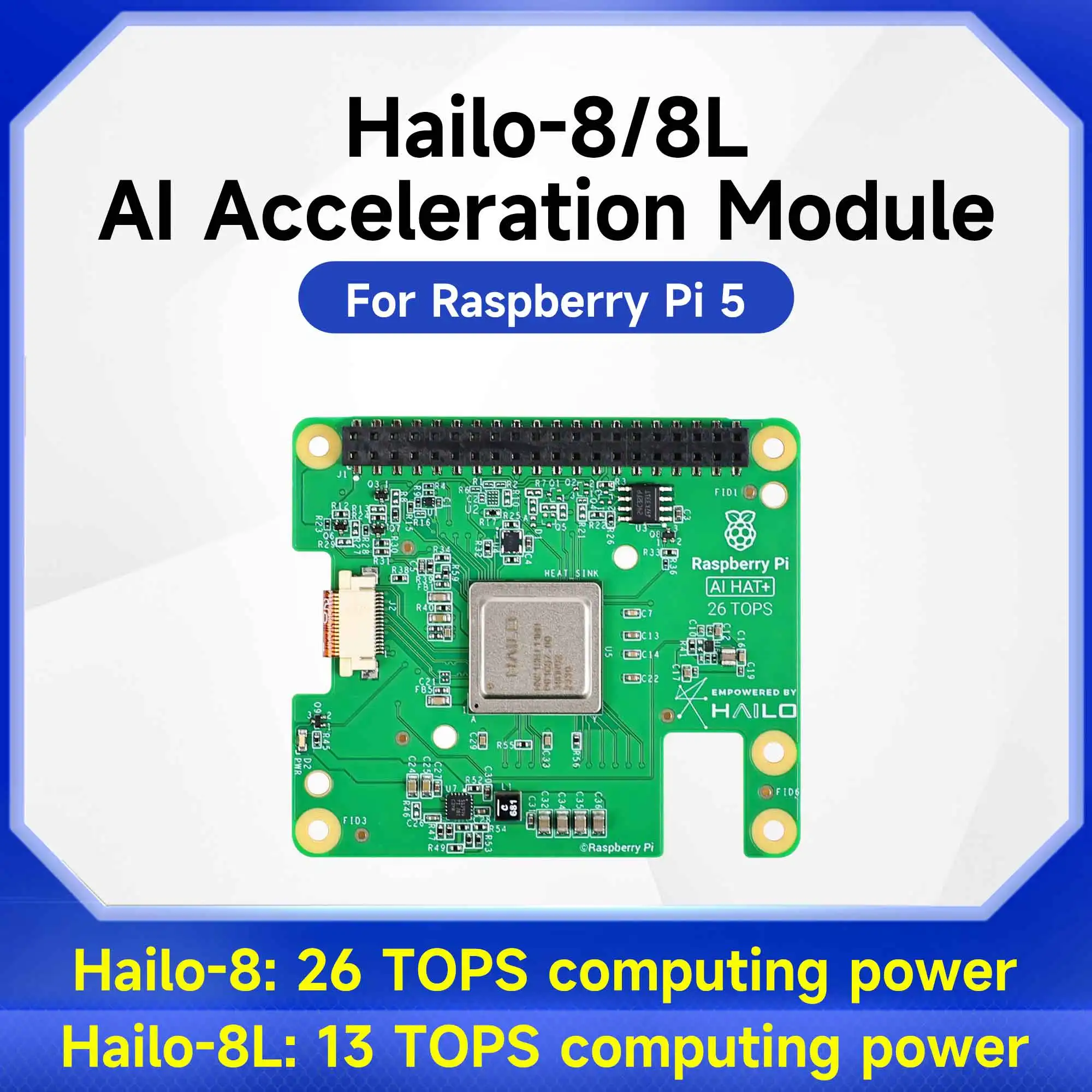 Hailo 8/8L AI Acceleration Module 13Tops/26Tops DIY Electronic Kit